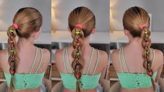 Trenza fácil paso a paso 😍 / Easy step by step elastics braid tutorial
