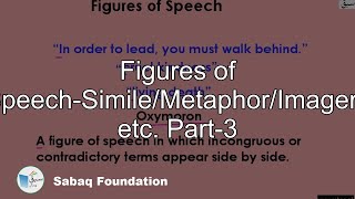 Figures of Speech-Simile/Metaphor/Imagery etc. Part-3