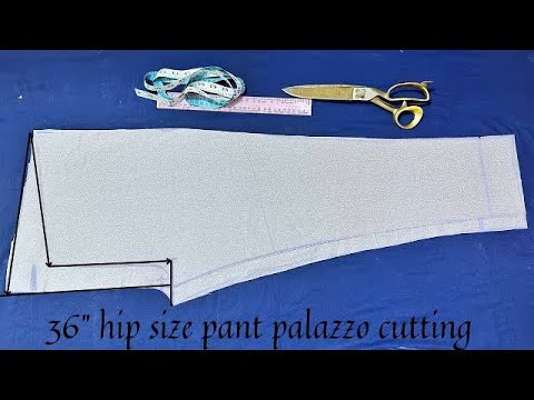 Perfect Trouser (pant plazo) cutting 36" inch hip size || measurement calculation