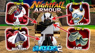 FASTEST WAY TO GET ALL *NIGHTFALL ARMOR TIER 3* in Slayers 2! | (All Crafting Materials & Locations)