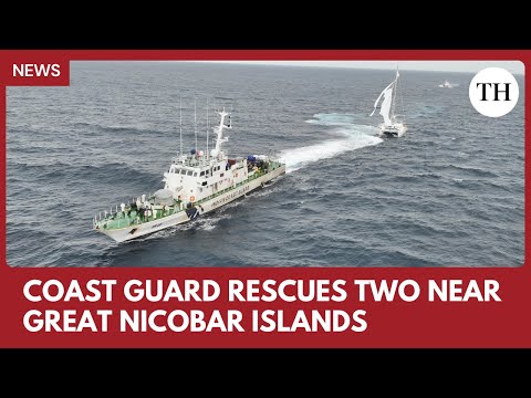 YouTube video thumbnail: Indian Coast Guard Rescues two US Nationals Near Great Nicobar Islands