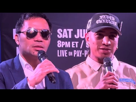 Manny Pacquiao & Mario Barrios TRADE WORDS of RESPECT after FIRST FACE TO FACE ENCOUNTER