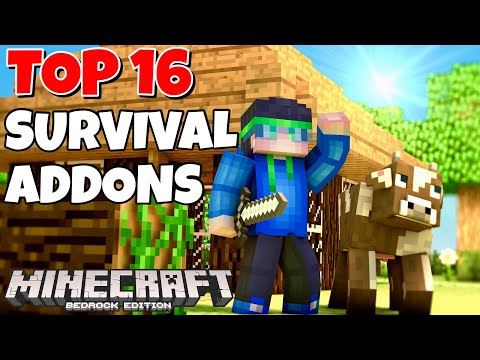 Minecraft Bedrock 1.20.44+ BEST SURVIVAL ADDONS (Top 16 Most Helpful Resource & Behaviour Packs)