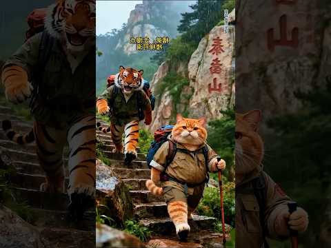 The Cat’s Holy Journey 😺✨🛕🚶‍♀️🌄🐾 #cat