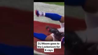 DJ Moore heads to the Lockeroom for an X-ray. Let's hope he's ok! #buffalobills #TNF #Fyp #fantasy