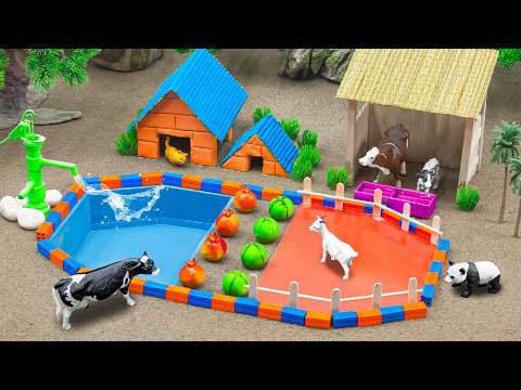DIY Making Miniature Country Farm with Cow & Chicken Barns | Farm House | Catle Farm Diorama