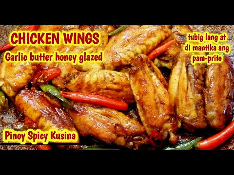 Chicken wings fried with water recipe | Spicy honey glazed chicken wings