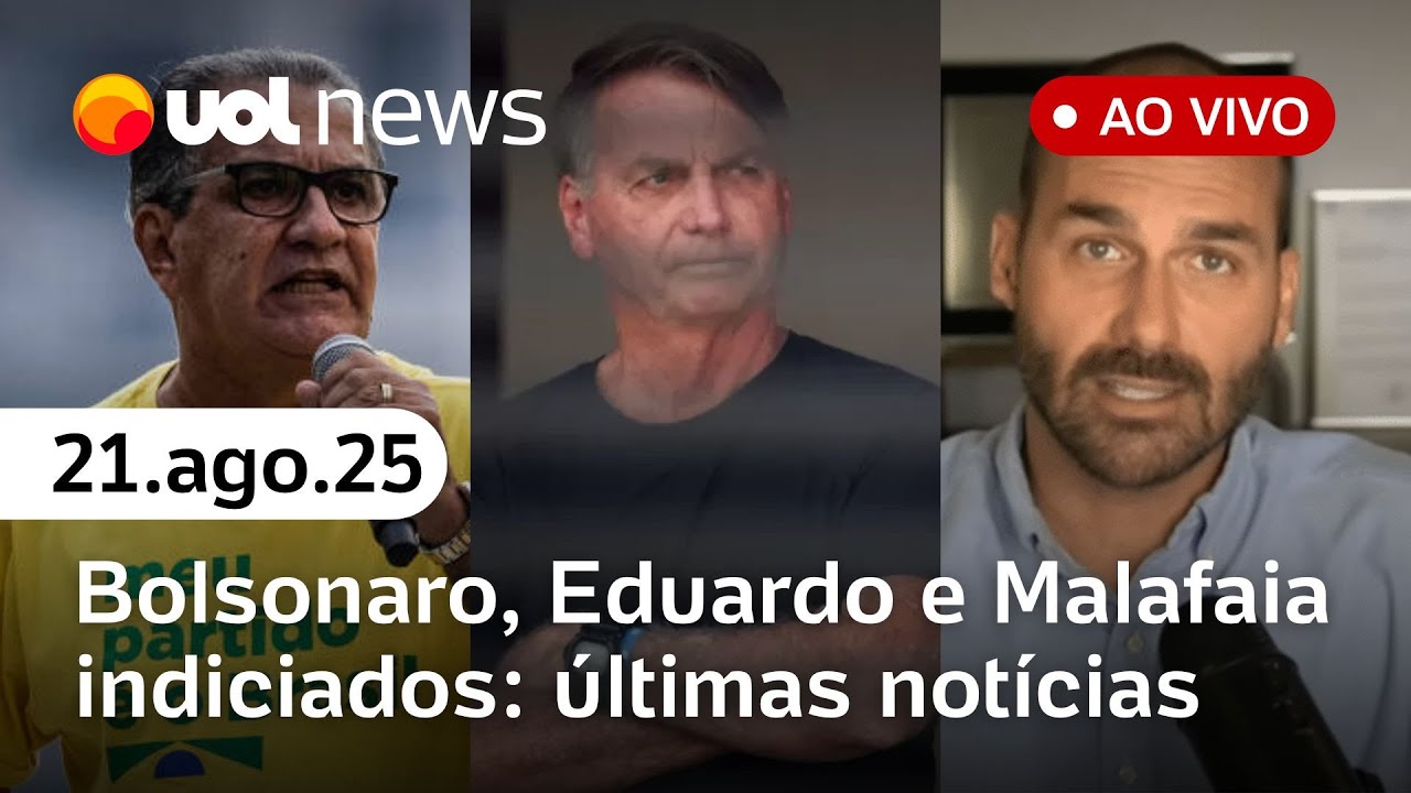 Bolsonaro indiciado: últimas notícias; Eduardo apoia Malafaia após xingamentos e+ ao vivo | UOL News