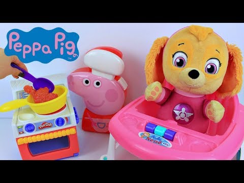Comidinha para Skye da Patrulha Canina no Fogaozinho com Maletinha da Peppa Pig