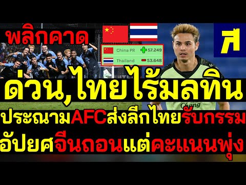 #ด่วน เปิดโปงเอเชีย ไทยไร้มลทิน รุมประณามAFCส่งลีกไทยรับกรรม จีนถอนแต่คะแนนพุ่ง