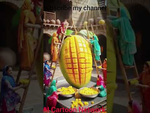 AI Cartoon Network Punjabi girls giant mango custard