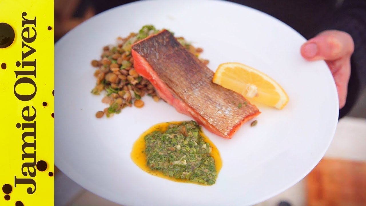 Panfried Crispy Salmon with Salsa Verde Bart's Fish Tales