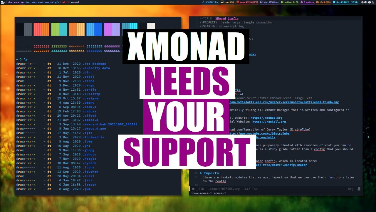 Xmonad Needs Your Support DistroTube