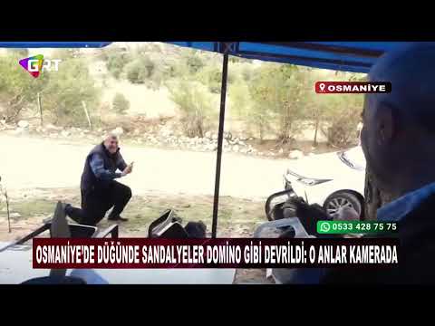 Osmaniye’de düğünde sandalyeler domino gibi devrildi O anlar kamerada