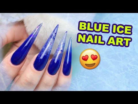 How to: Cracked Ice Nails with Gel🧊 Winter Nail Art