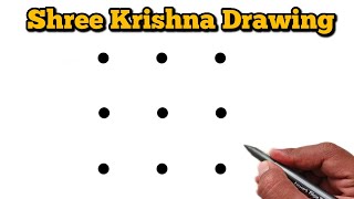 🪔 How to Draw Shree Krishna Using 9 Dots  | Easy & Unique Krishna Drawing Idea 🎨