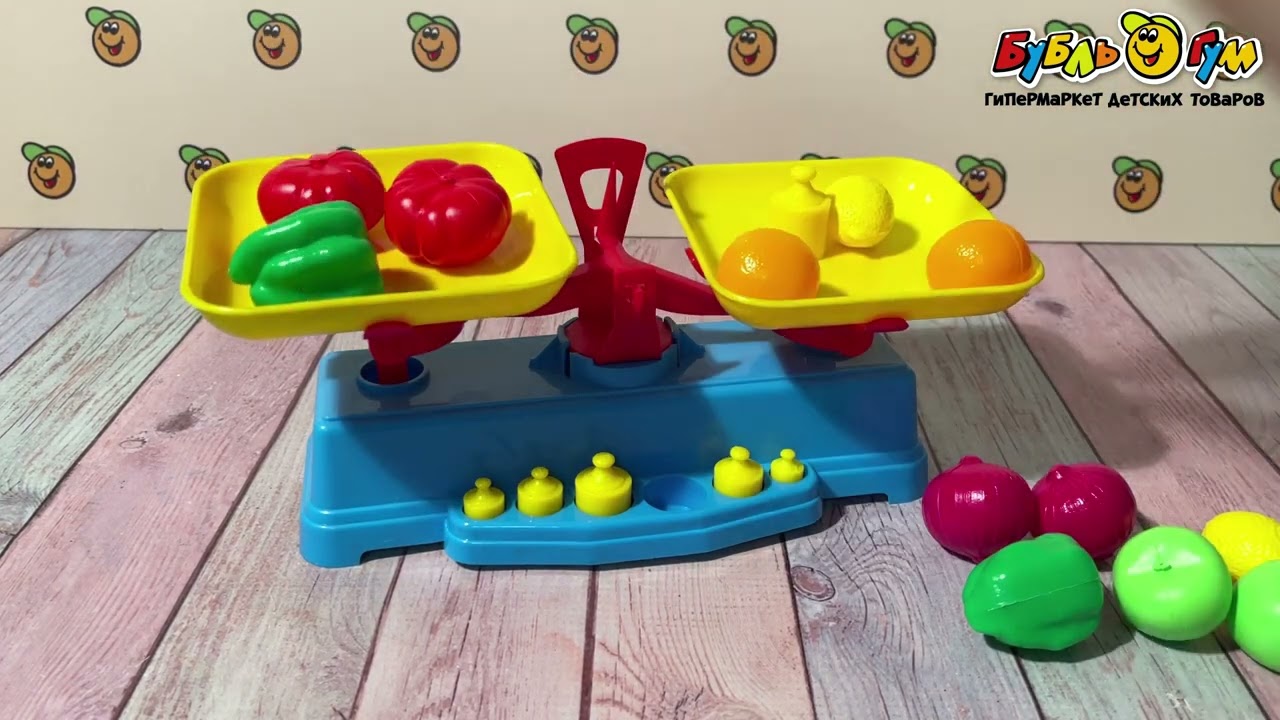 Игровой набор весы и продукты 12эл  - видео Игровой набор весы и продукты 12эл  - видео