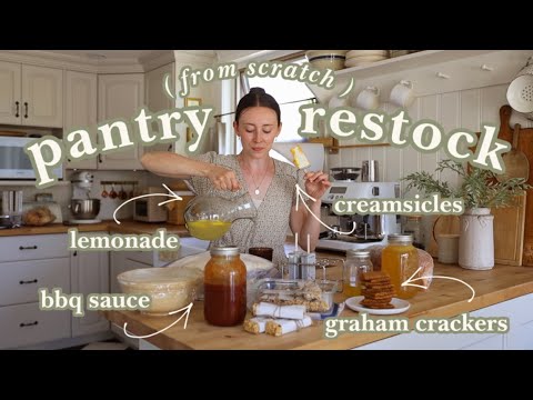 Restocking My Pantry FROM SCRATCH For My Family of 6 (creamsicles, bbq sauce, graham crackers, etc)