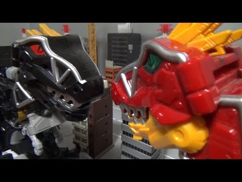 Power Rangers Dino Charge, T-REX Megazord battle Toys Play 파워레인저 다이노포스, 공룡 로봇 장난감 대결