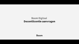 Docentlicentie aanvragen - Boom Digitaal