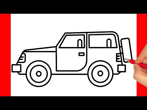 How to draw a jeep car