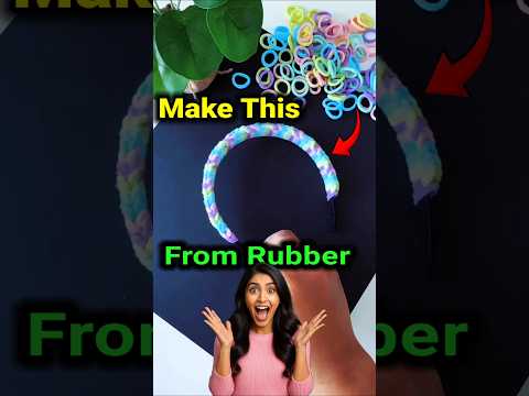 how to make hair band from rubber | rubber se hair band kaise banaye | easy rubber band making #diy
