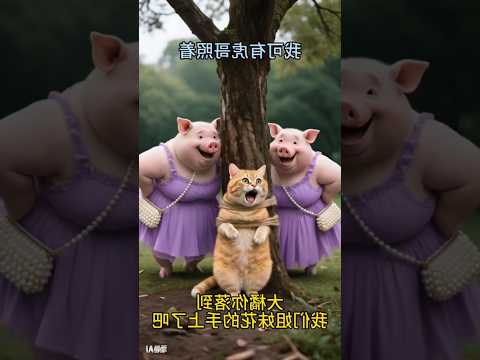 Pig, tiger and cute cat nice video. #pig #tiger #cat #ytshorts