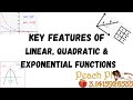 Key Features of Linear, Quadratic, and Exponential Functions