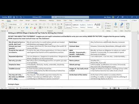 English Language Q5 (article writing) tips AND past questions