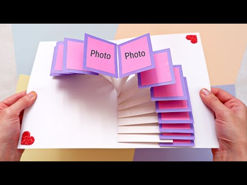 DIY Photo Pop Up Card (16 photos) | Awesome Handmade Gift Ideas | Waterfall Cards with Easy Steps