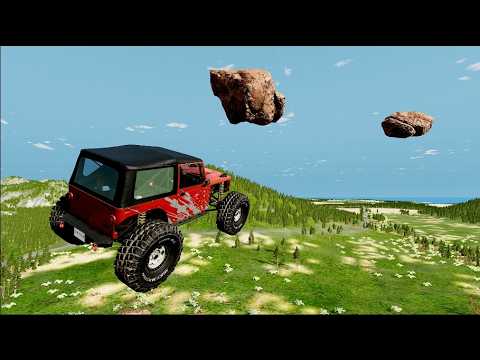 Realistic High-Speed "ROCK RAİN" – Traffic Collision Simulation | BeamNG Drive