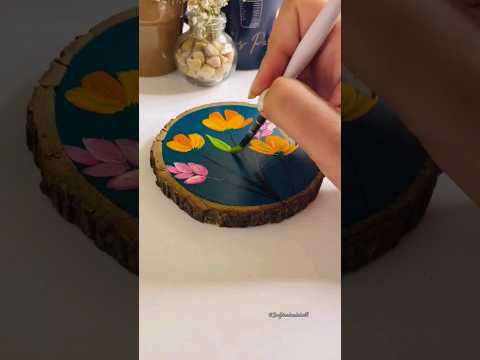 Painting on wood #shorts #painting #art #craft #nature #creative #diy