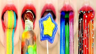 asmr RAINBOW EMOJI FOOD HONEY JELLY 무지개 음식 이모지 먹방 MUKBANG eating sounds