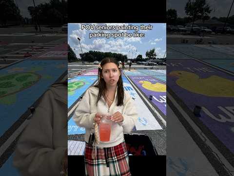 POV  seniors painting their parking spots be like