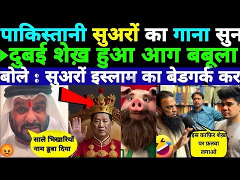 दुबई शेख़ पा*कि सुअरों का गाना सुन आग बबूला😂 सुअरों इस्*लाम का बेड*गर्क किया || pak public reaction