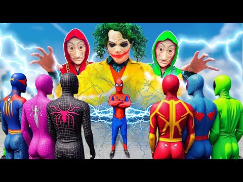 What If 5 SPIDER MAN Live In 1 House? Where are Spider-man & JOKER - SPIDER-MAN's Story