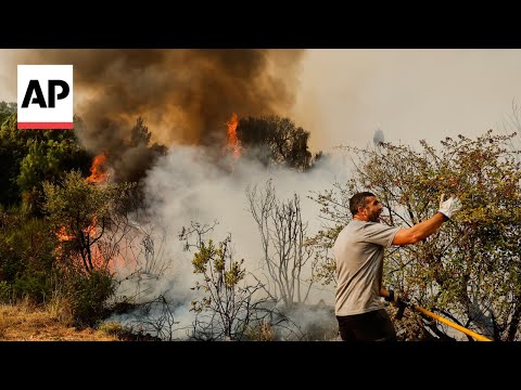 YouTube video thumbnail: Crews in Albania, Spain and Portugal Battle Wildfires as Heatwave Continues