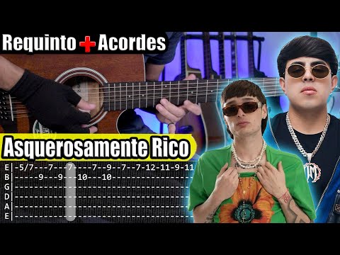 Asquerosamente Rico - Peso Pluma x Oscar Maydon - Requinto + Acordes | TABS | Tutorial Guitarra