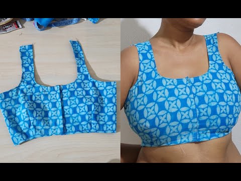 40 Size Front Hook Blouse Cutting With Measurement | Front Neck Cutting