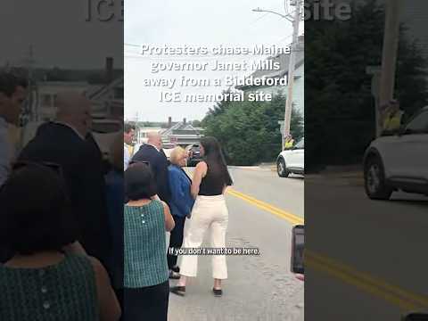 Johan Sebastián Durán Guerreo: Protestors chase Maine Governor Janet Mills away from memorial