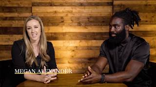 Demario Davis of the New Orleans Saints chats with Megan Alexander.
