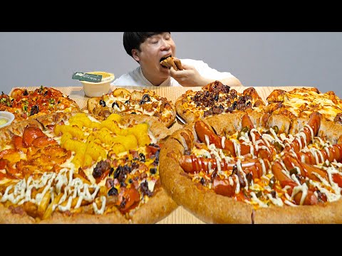 피자 맛집! 탐나는 피자 4가지 맛 피자와 피치세트 먹방~!! 리얼사운드 ASMR Mukbang(Eating Show)