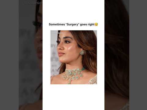 When surgery goes well✅😅#shorts #janhvikapoor #plasticsurgery #celebrity #bollywood #skincare