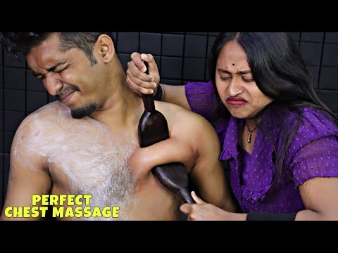 Perfect Chest Massage by Barber Girl Pakhi | Head Massage & Neck Cracking | Back Massage | ASMR