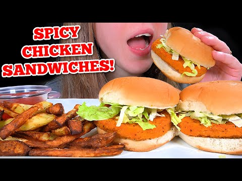 ASMR SPICY McCHICKEN SANDWICH MUKBANG EATING SOUNDS