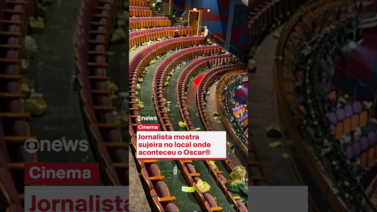 Jornalista mostra sujeira no local onde aconteceu o Oscar®