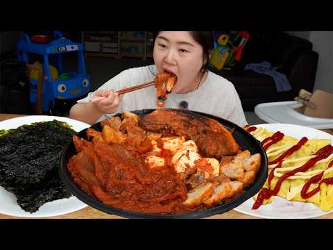 심한 입덧 중 맛있게 먹은 순두부 통삼겹 김치찜 먹방