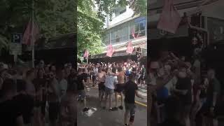 Feyenoord fans in streets of Tirana