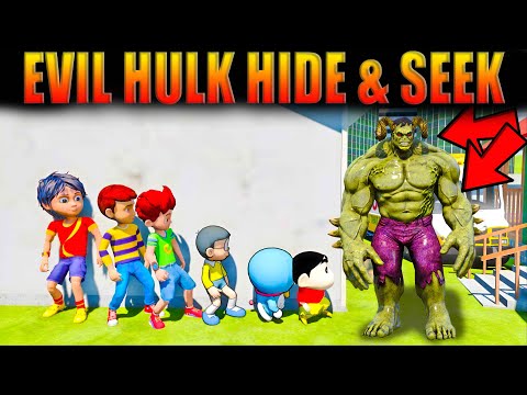 Evil Hulk Attacked Shinchan Shiva Rudra Kiko Doraemon Nobita 😭in Gta 5 in Telugu