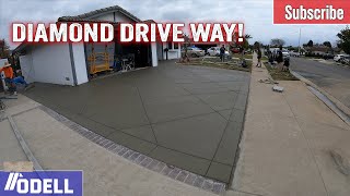 Diamond Grid Concrete Driveway Pour!
